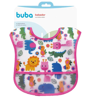 Babador Bebe Impermeável com Bolso Safari Buba Infantil Babador Menina
