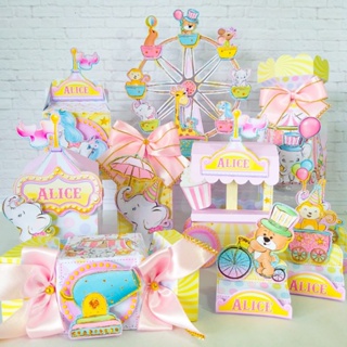 kit personalizado infantil Circo Rosa Chuvinha de Amor ( Combo  de 5 peças por modelo)