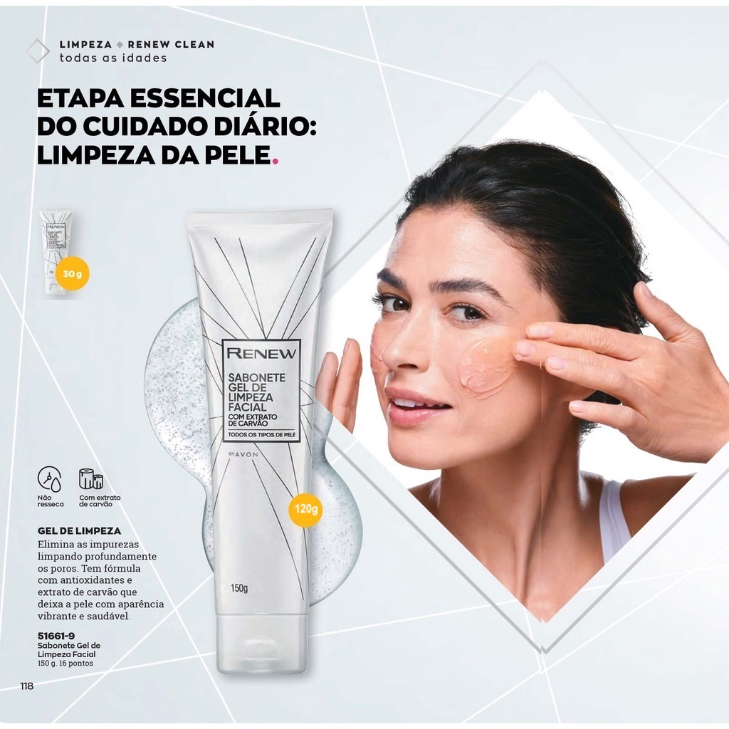 Gel Limpeza Facial Renew Avon Shopee Brasil