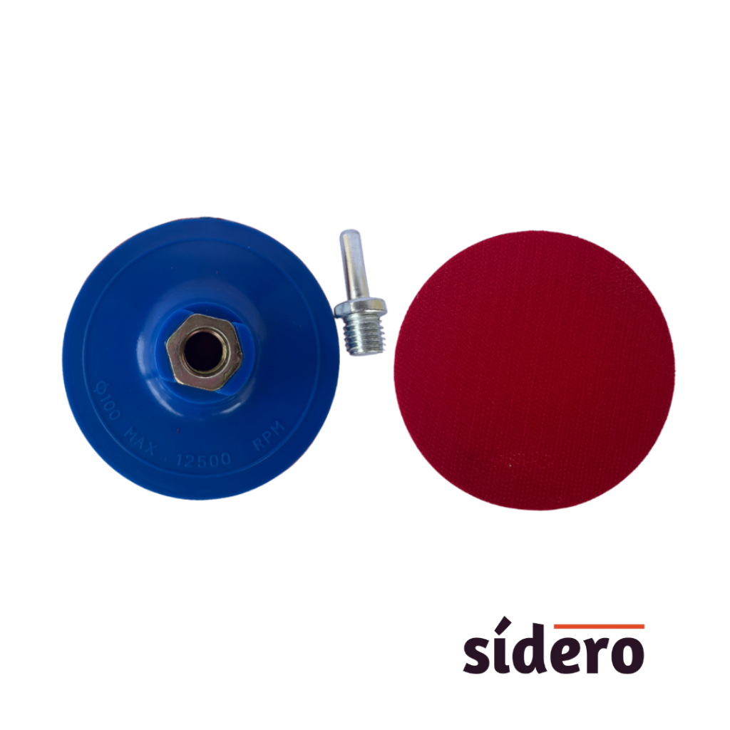 Suporte Para Lixa Com Velcro 100mm Esmerilhadeira M14 Com Parafuso 4'