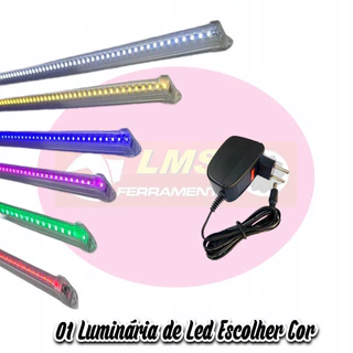01 Barra Led 100cm C/ Calha Transparente C/ Plug e Fonte