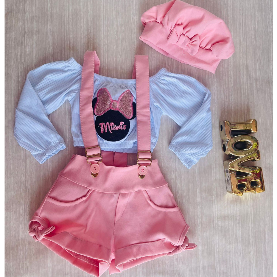 Roupa infantil menina blogueirinha 3 peças Luxo