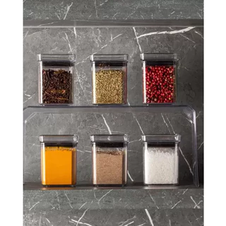 Conjunto Porta Condimentos Tempero 6 Peças Mini Pote Hermético P/ Cozinha