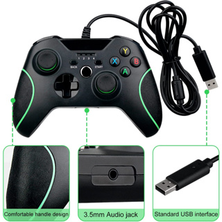 Controle sem fio Xbox One, controle de jogo Zamia Gamepad 2,4 GHZ  compatível com Xbox One/One S/One X/One Series X/S/Elite/PC Windows 7/8/10  com vibração dupla integrada (preto)