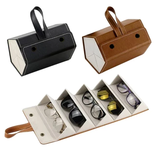 Porta Óculos De Sol Em Couro PU/Portátil/Dobrável/Organizador Para Viagem