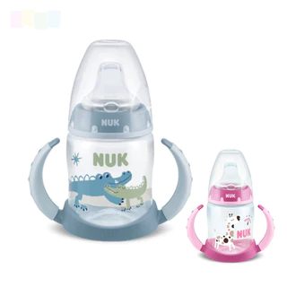 Copo de Treinamento Nuk First Choice Controle de Temperatura Antivazamento Bebedor em Silicone 150 ml Rosa/Azul