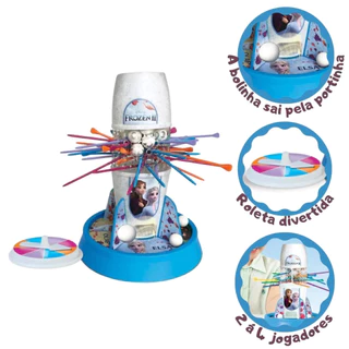 Jogo Infantil Divertido Tira Varetas Frozen e Patrulha Canina