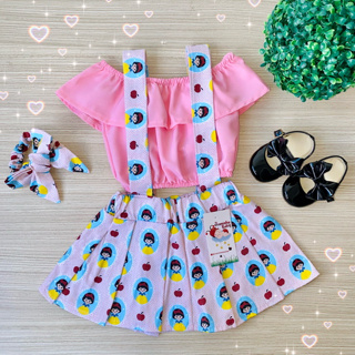 Roupa De Bebê Barbie Salopete Menina Infantil Blogueirinha