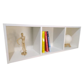 Nicho triplo com forro fundo 100% mdf 90x30x20P sala cozinha quarto