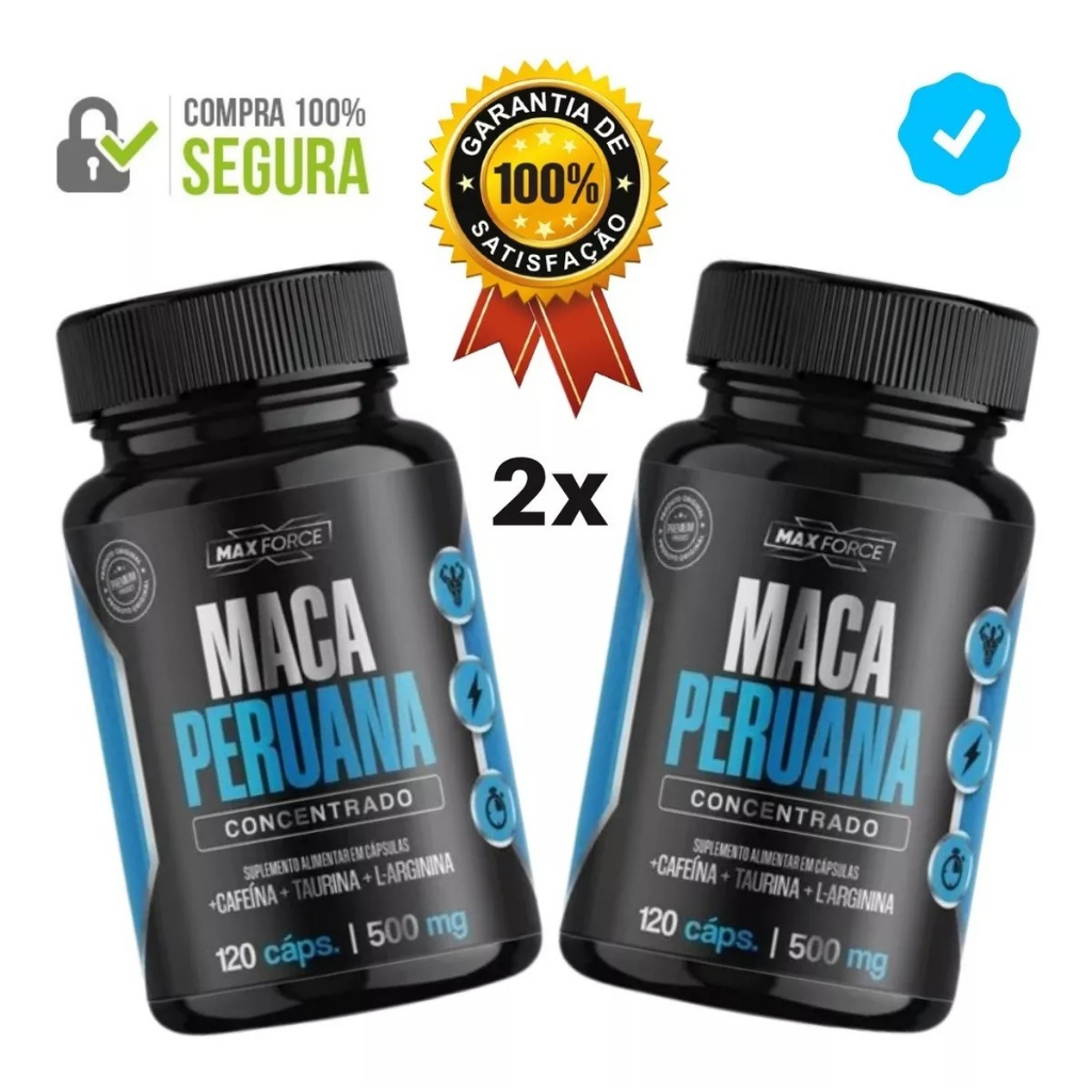 Melhor Maca Peruana ULTRA Do Mercado Original MaxForce 120 Cap 2000mg ...
