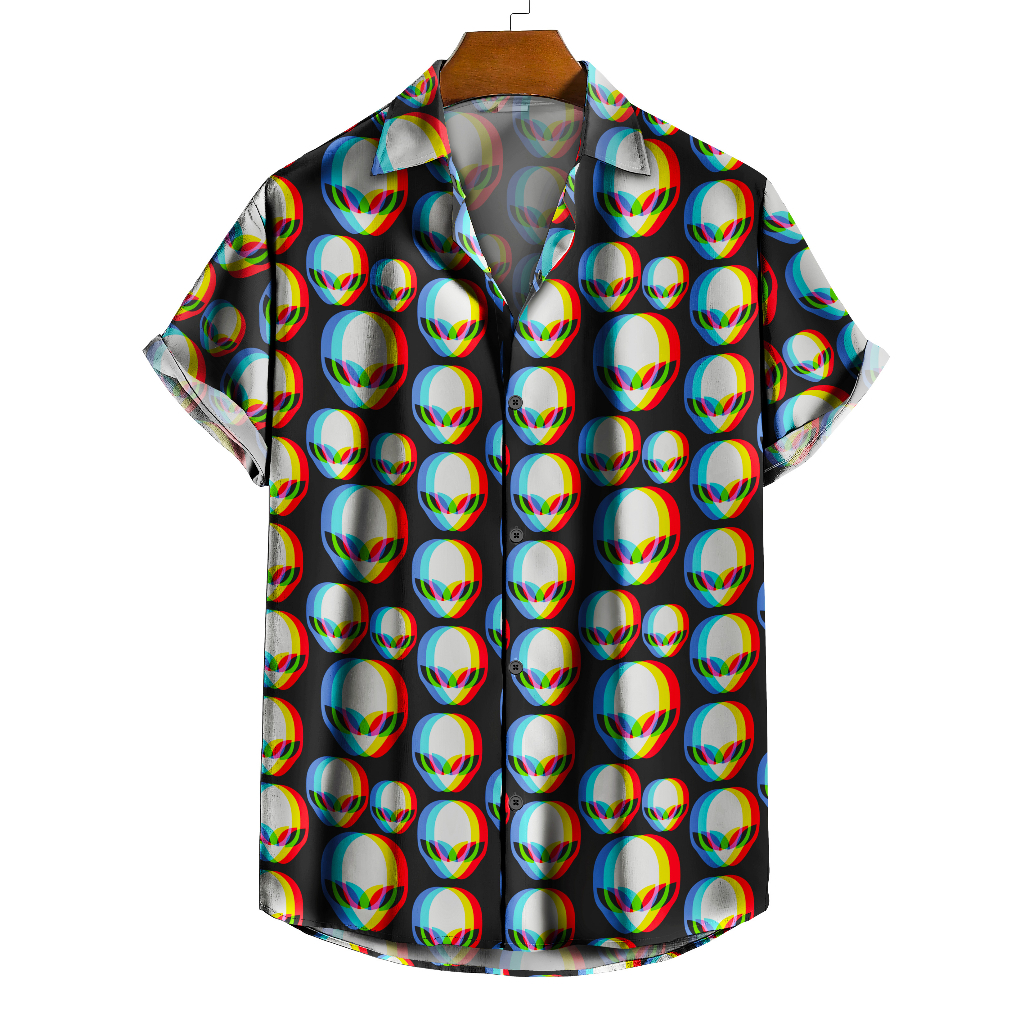 Camisa De Botão Alien com efeito 3D [Ref -358]