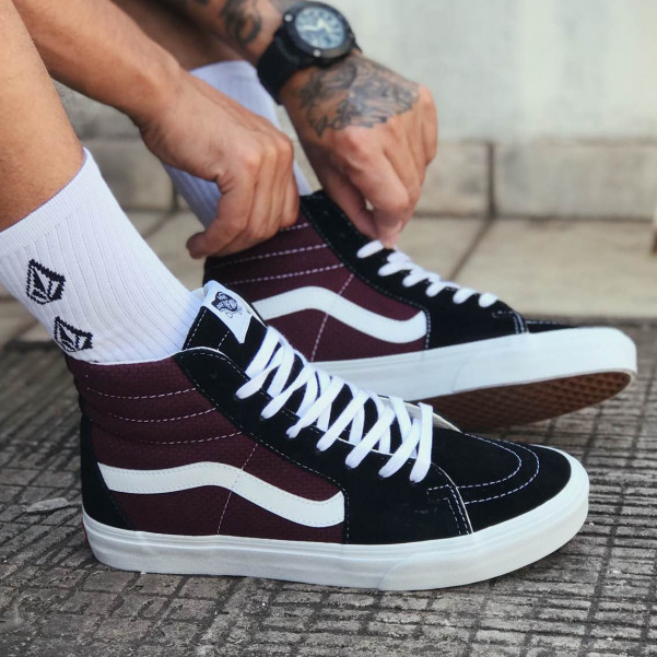 Vans cano alto sales preto