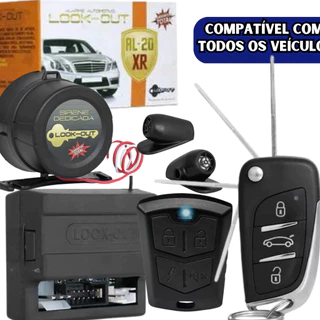 Alarme Automotivo Veicular Universal Chave Canivete + Controle Levanta vidros Look Out Al20XR em Oferta na Shopee