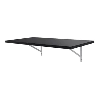 1 Prateleira Preta Mdf 60cm X 20cm Com Mão Francesa