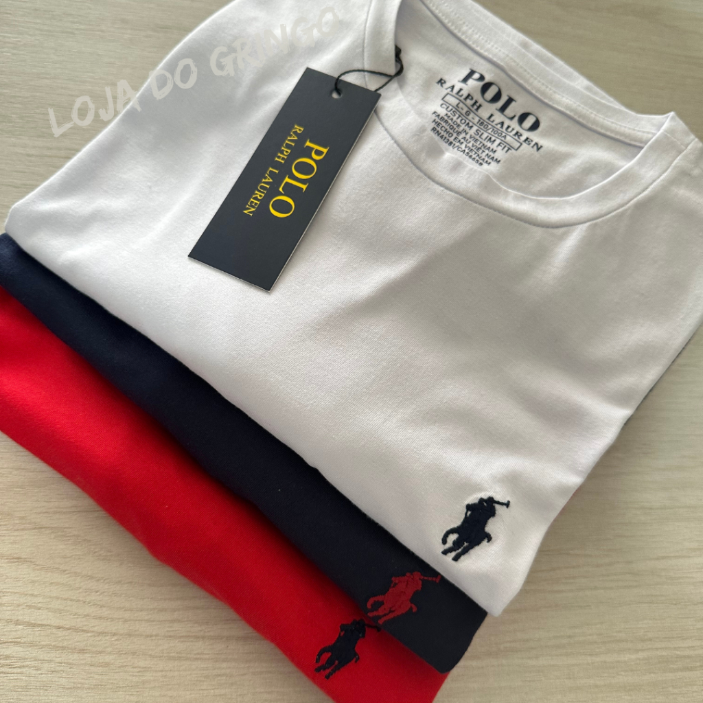 Camiseta Básica Polo Ralph Lauren Algodão Camisa Premium - Corre Que Ta  Baratinho