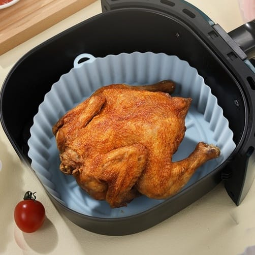 Forma de Silicone Para Air Fryer Forro Reutilizavél Cesto Anti Sujeira