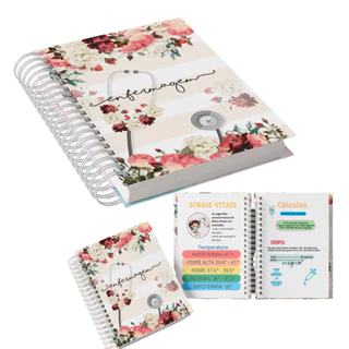 Kit caderneta e caderno de Enfermagem personalizado em Oferta na Shopee