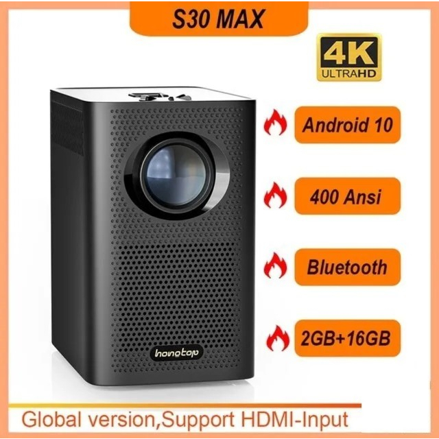 Projetor Portátil Hongtop S30 Max Android 10 Wi-fi Bluetooth | Shopee ...