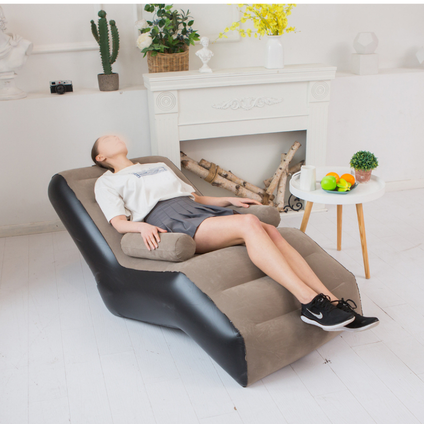 Poltrona Sofá Puff Inflável Espreguiçadeira Confortável De Lazer Com braços Ultra Macio Portátil Casa Sala Quarto Camping Praia