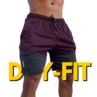 Shorts DRY FIT Cintura Elástico e Cordão Bermuda Slim Tecido Sintético Moda Fitness Academia Básico