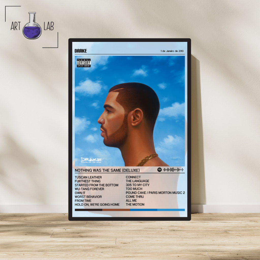 Quadro decorativo álbum Spotify Drake Nothing Was The Same Deluxe ...
