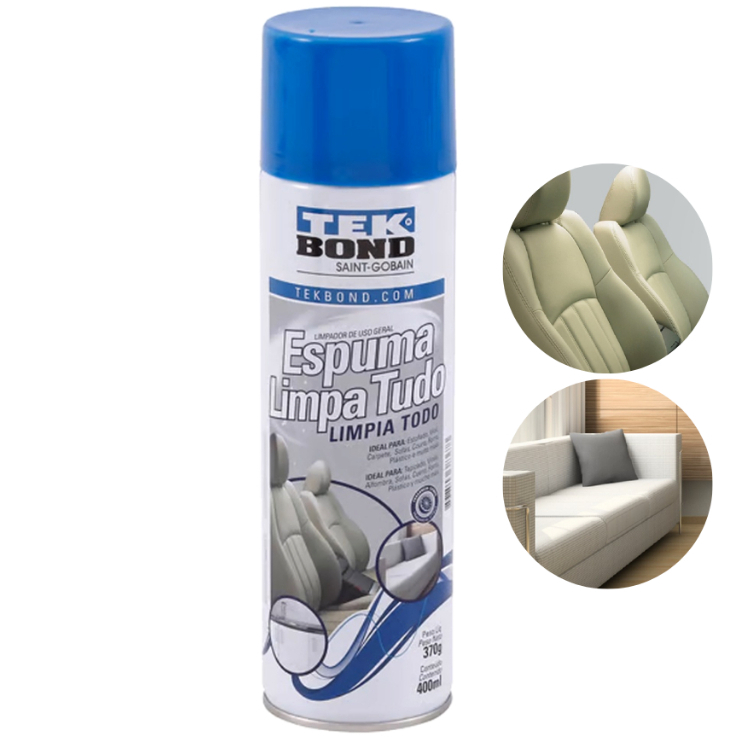 Espuma Limpa Tudo 400ml Sofá | Tapete | Estofado | Plásticos - Tekbond ...