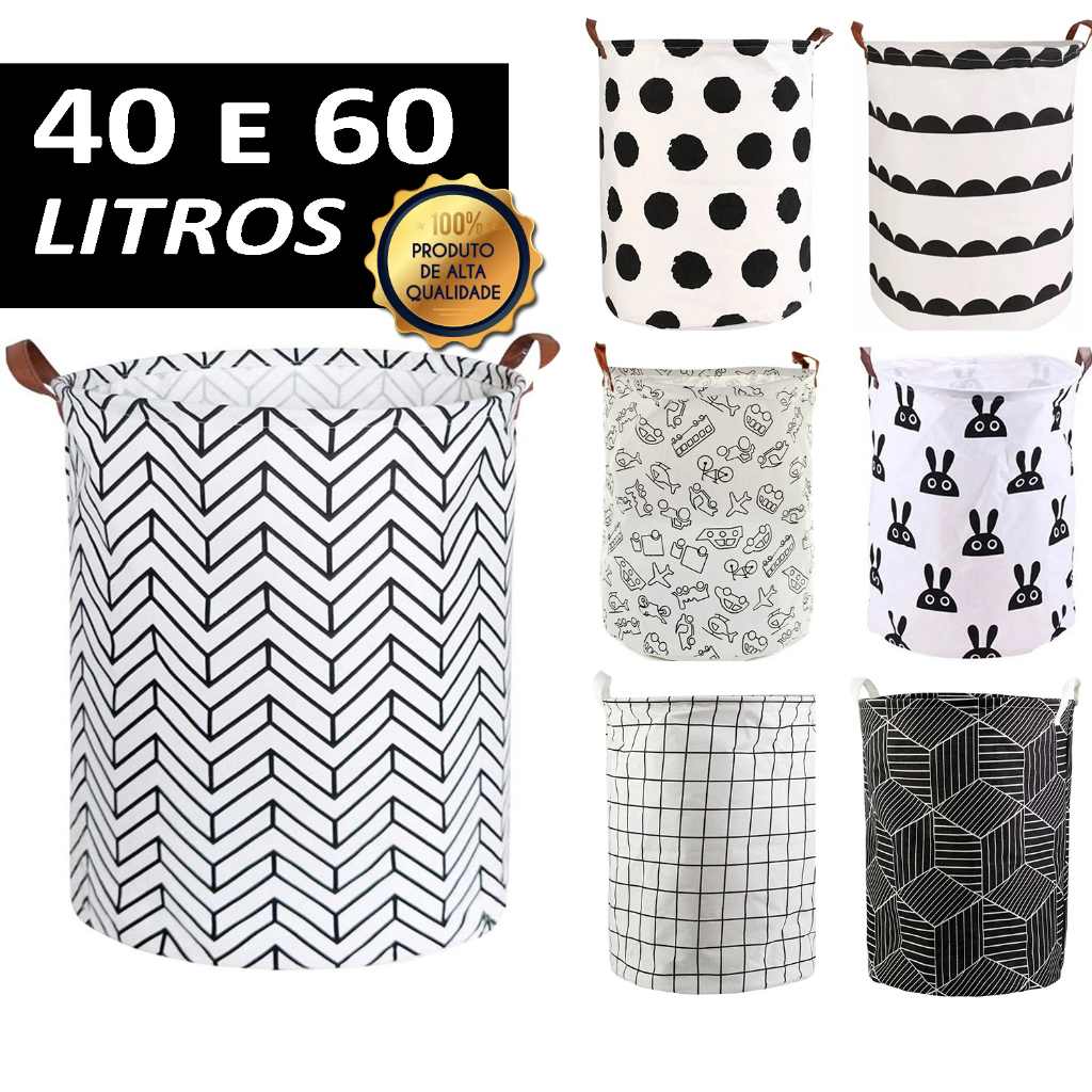 Cesto De Roupa Suja Organizador de Brinquedos Dobrável