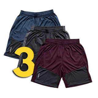 Kit 3 Shorts Dry Fit Masculino Esporte Bermuda Básica Fitness Cadarço e elástico Bolso lateral Academia Corrida