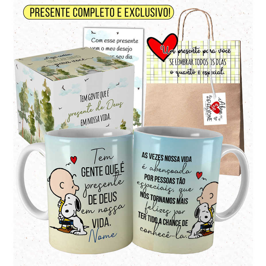 Caneca Pessoa Especial com Nome Pessoa Querida Presente de Deus Ele com Embalagem Presenteável Lmn