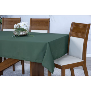 Toalha De Mesa 6 Lugares Tecido Oxford de Cor Lisa Com Acabamento em Bainha