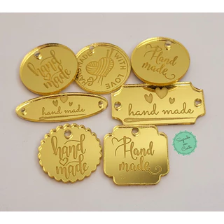 Kit 20 Medalhas tag acrílico espelhado personalizadas