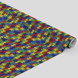 Tecido a metro de Oxford Estampado Mini Quebra-Cabeça do Autismo - 1,40m de Largura