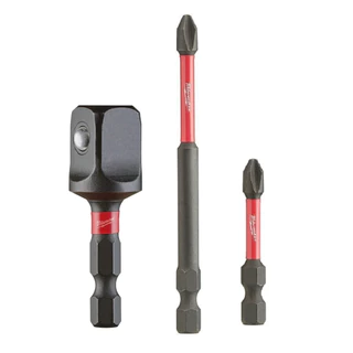Kit Pontas Ph2 + Adaptador Soquete 1/4 para 1/2 Milwaukee