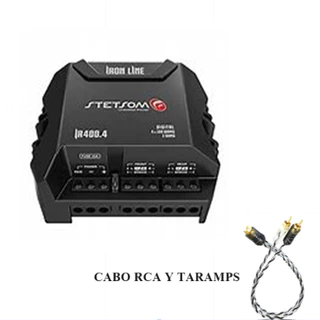Módulo Amplificador Stetsom Iron Line IR400.4 400W RMS 2 Ohms 4 Canais ( COM um Cabo Y Taramps)