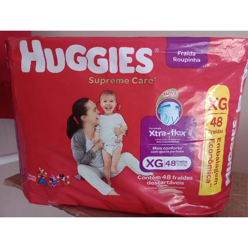 Fralda Huggies Roupinha Supreme Care XG- 48 Unidades De 12 A 15 Kg ...