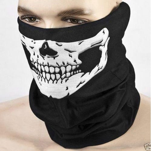 Balaclava Caveira Gola Gorro Touca Bandana Preto Motociclista Bike Frio
