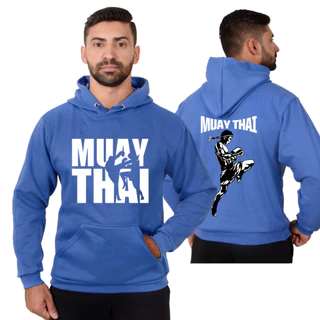 Blusa Moletom Masculino Muay Thai Luta Arte Marcial Capuz Algodão