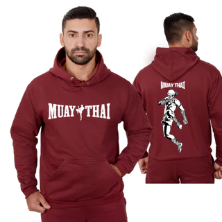 Blusa Moletom Muay Thai MMA Luta Com Capuz e Bolso Frontal