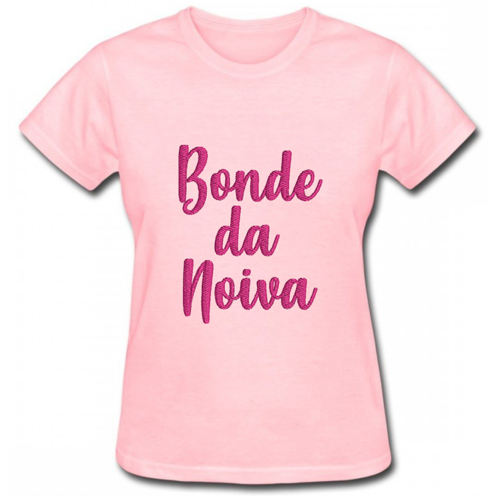 Camiseta Bonde da Noiva Rosa Bebê - BORDADA | Shopee Brasil