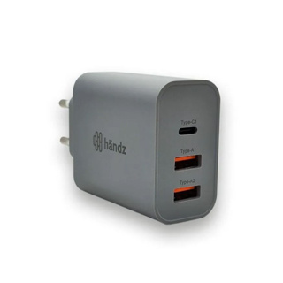 Carregador De Tomada Handz Turbo 30w Saídas 2 Usb + 1 Type C