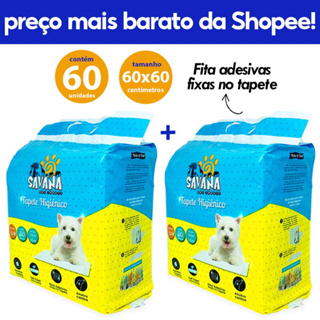 Kit 2un Tapete para Cachorro Higiênico Savana Pet 60x60cm