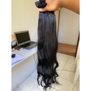 Cabelo Bio Fibra Com Partículas De Cabelo Humano Sleek 75cm 260g