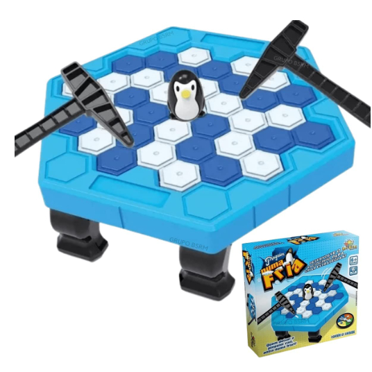 Kit 2 Jogos Brinquedo Pinguim Numa Fria Quebra Gelo Criança + Jogo