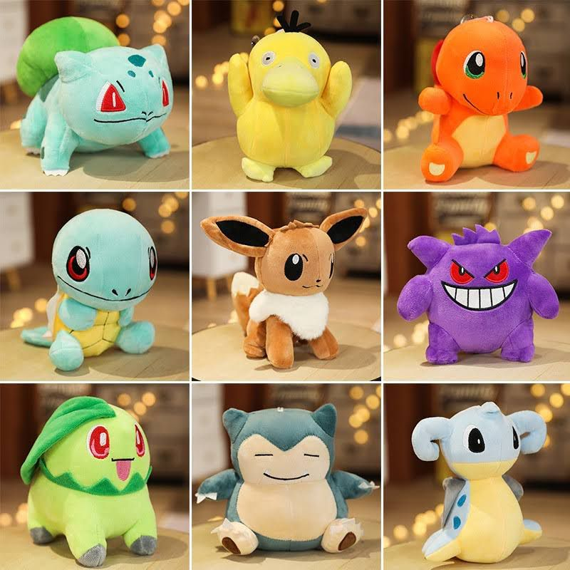 Pelúcia Turma Pokémon EVOLUÇÃO EEVEE MINI (14-17cm) - 8 itens/lote