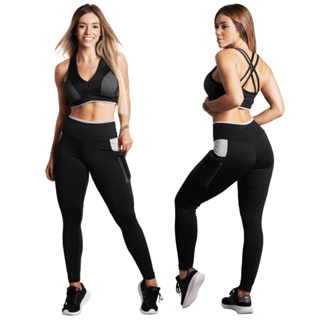 Conjunto Fitness Academia Feminina Top Calça Legging - IMT03 - IMC04