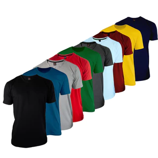 Kit 10 Camisetas Básicas Masculinas Lisas Algodão Gola Redonda Casual Ducam Cores Sortidas