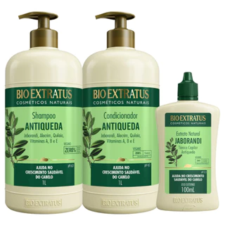 Tratamento Antiqueda Jaborandi Bio Extratus Shampoo + Condicionador 1L + Extrato 100ml
