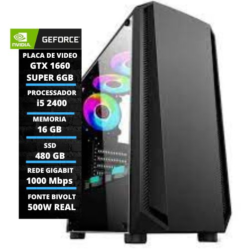 Pc Gamer Intel I5 2400 16gb Gtx 1660 Super 6gb Ssd 480gb