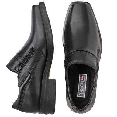 Sapato Social Masculino Couro Natural Ferracini Zíper Urban Way
