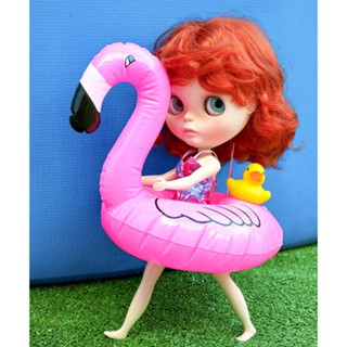 Boia Para Boneca Blythe Flamingo Acessórios Piscina Casa De Bonecas